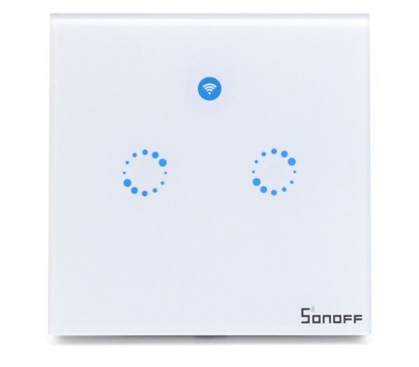 SONOFF OUTLET T1 UK Wifi Интелигентен сензорен превключвател за осветление с 2 бутона