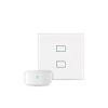BroadLink TC3-EU-2 WiFi Двуканален Интелигентен Превключвател за осветление + Подарък Смарт хъб