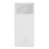 Baseus Bipow Преносима батерия с дисплей 10000mAh 20W с USB-A към Micro USB кабел 0.25m Бял цвят