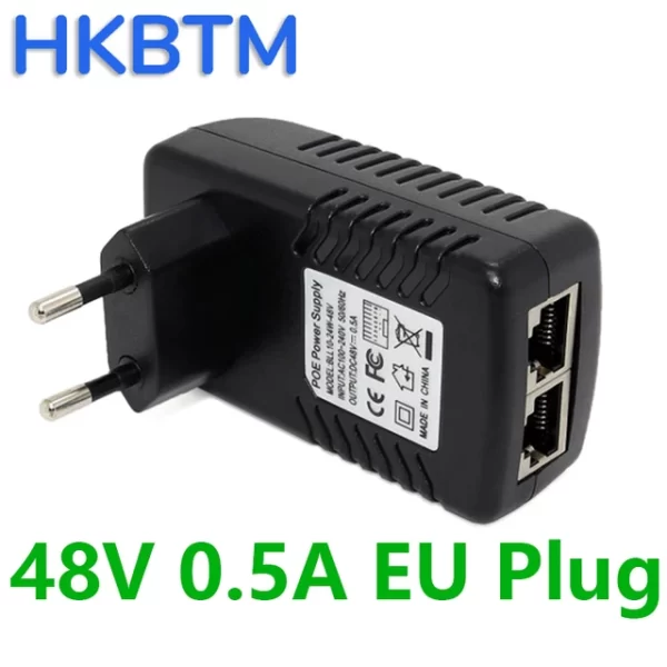 Shome Bulgaria HKBTM PoE Ethernet Адаптер 48V EU Щепсел Захранване за CCTV IP камера