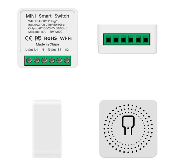 Elivco 16A Интелигентен Двупосочен WiFi Превключвател Работи с Alexa Google Home Alice Smartthings Cozylife APP