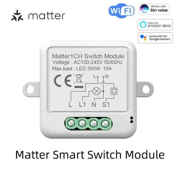 Shome Bulgaria Smart Matter WiFi Едноканален DIY Интелигентен Превключвател Поддръжка на Homekit Siri Google Home Alexa