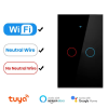 US WiFi Сензорен Стенен Превключвател Tuya/Smart Life 90-250V 2 бутона Поддържа Alexa Alice Google Home