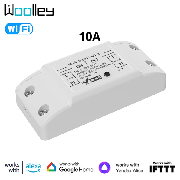 Shome Bulgaria Tuya WiFi Интелигентен Превключвател с Таймер Дистанционно Управление Автоматизация Съвместим с Alexa Google Home и Alice