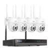 Hiseeu 3MP WiFi Безжична PTZ Система за видеонаблюдение Автоматично проследяване Детекция на движение Двупосочно аудио Нощно виждане IP66 Водоустойчивост