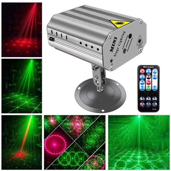 Преносим RGB LED Лазерен Прожектор с дистанционно управление