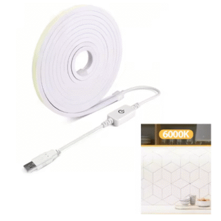 1 метър 5V USB Неонова Водоустойчива LED лента 6000К