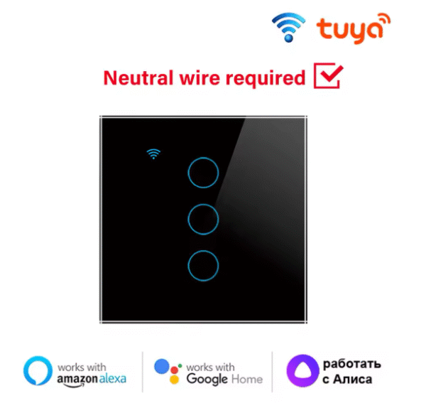 Tuya WiFi Интелигентен Стенен Превключвател Smart Life APP Alexa и Google Home