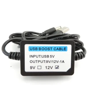 USB кабел DC 5V→12V 1A 5.5×2.5 мм Step-Up адаптер за рутер