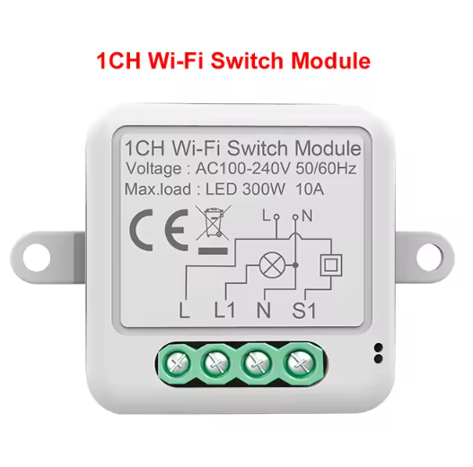 Tuya 10А WiFi Едноканален Смарт Модул Прекъсвач За осветление Съвместим с Alexa