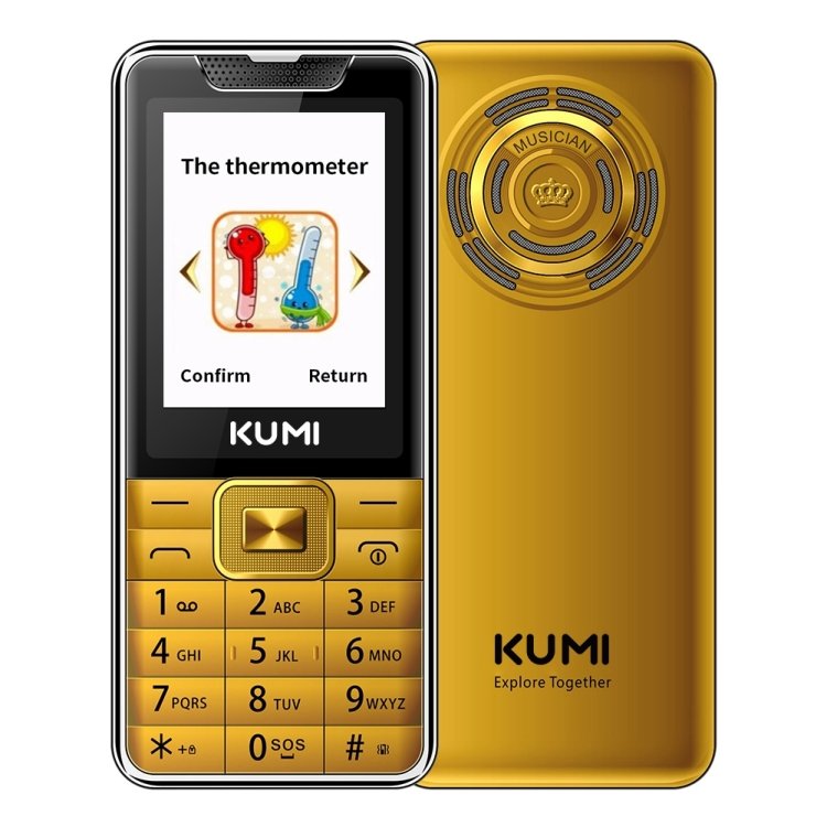 KUMI Mi1 Телефон с инфрачервен термометър 2.4" TFT екран 1700mAh Dual SIM SOS бутон