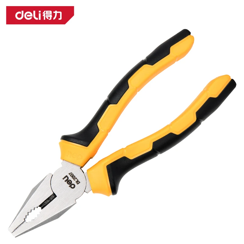 Deli DL2006 Комбинирани клещи от въглеродна стомана с двуцветен ергономичен дизайн и противоплъзгаща се гумена дръжка