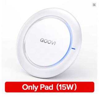 QOOVI 15W Бързо безжично зарядно за Samsung Galaxy S22/S21/Note 10/9/8 и iPhone 14/13 Pro Max/XS/XR/X/8 Qi зарядна подложка (USB)