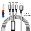 3в1 USB кабел за бързо зареждане – Type-C Micro USB и iOS (Lightning) Мултизареждащ кабел 1.2М