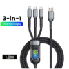 3в1 USB-A кабел 100W за бързо зареждане Micro USB кабел за данни и захранване 1.2M