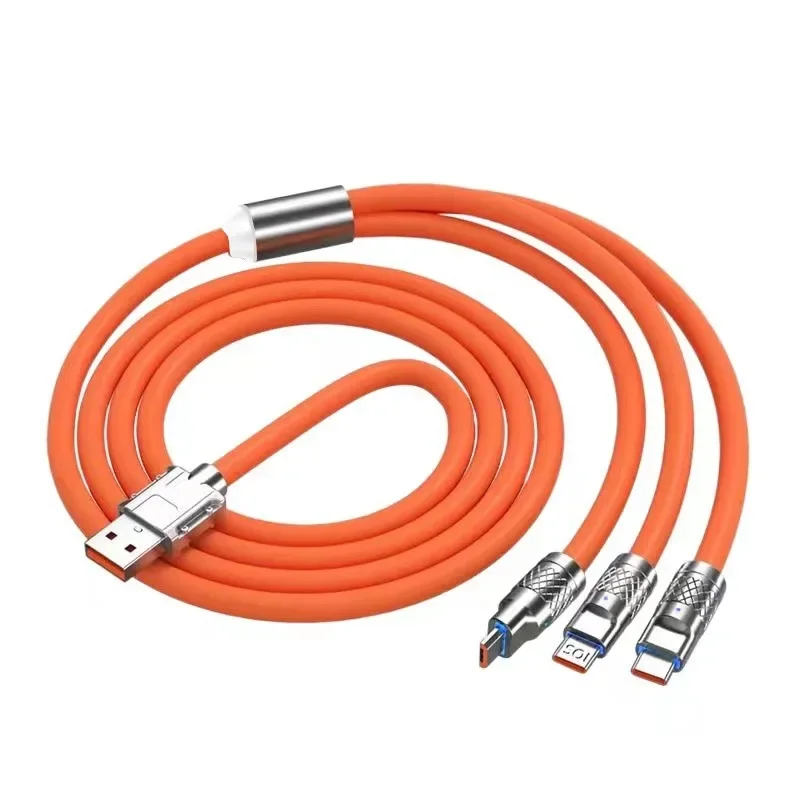 120W 6A Бързозареждащ USB-C кабел – 3 в 1 (Type-C / Micro USB / Lightning)