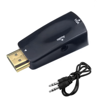 HDMI към VGA Адаптер Конвертор Мъжки към Женски с 3.5 мм аудио жак Full HD 1080P За компютър Tаблет и Лаптоп